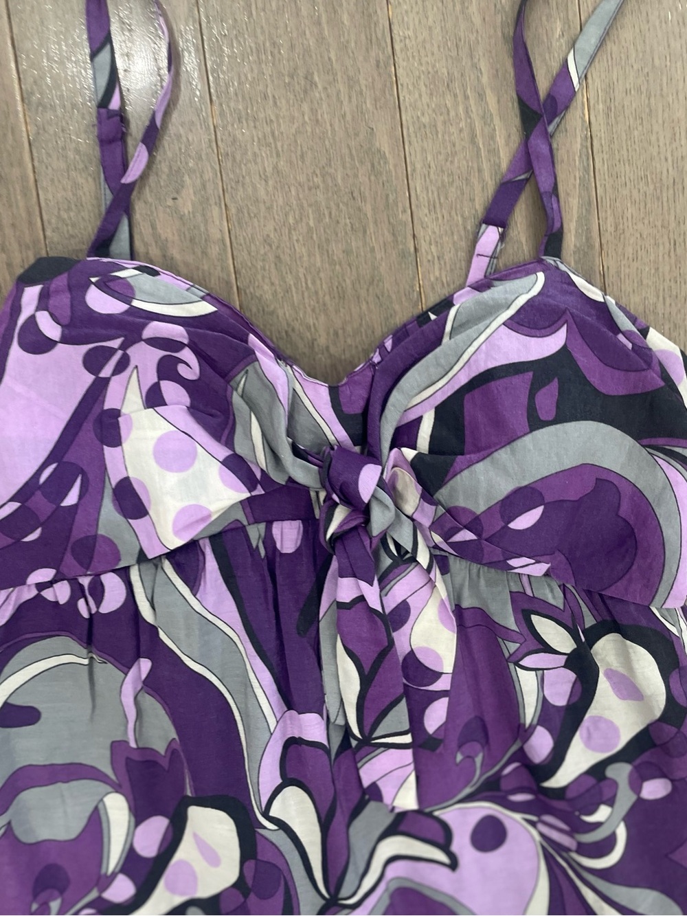 Guess Purple Floral Tie-Front Slip Dress F🔥 - Size Medium - Picture 7 of 15